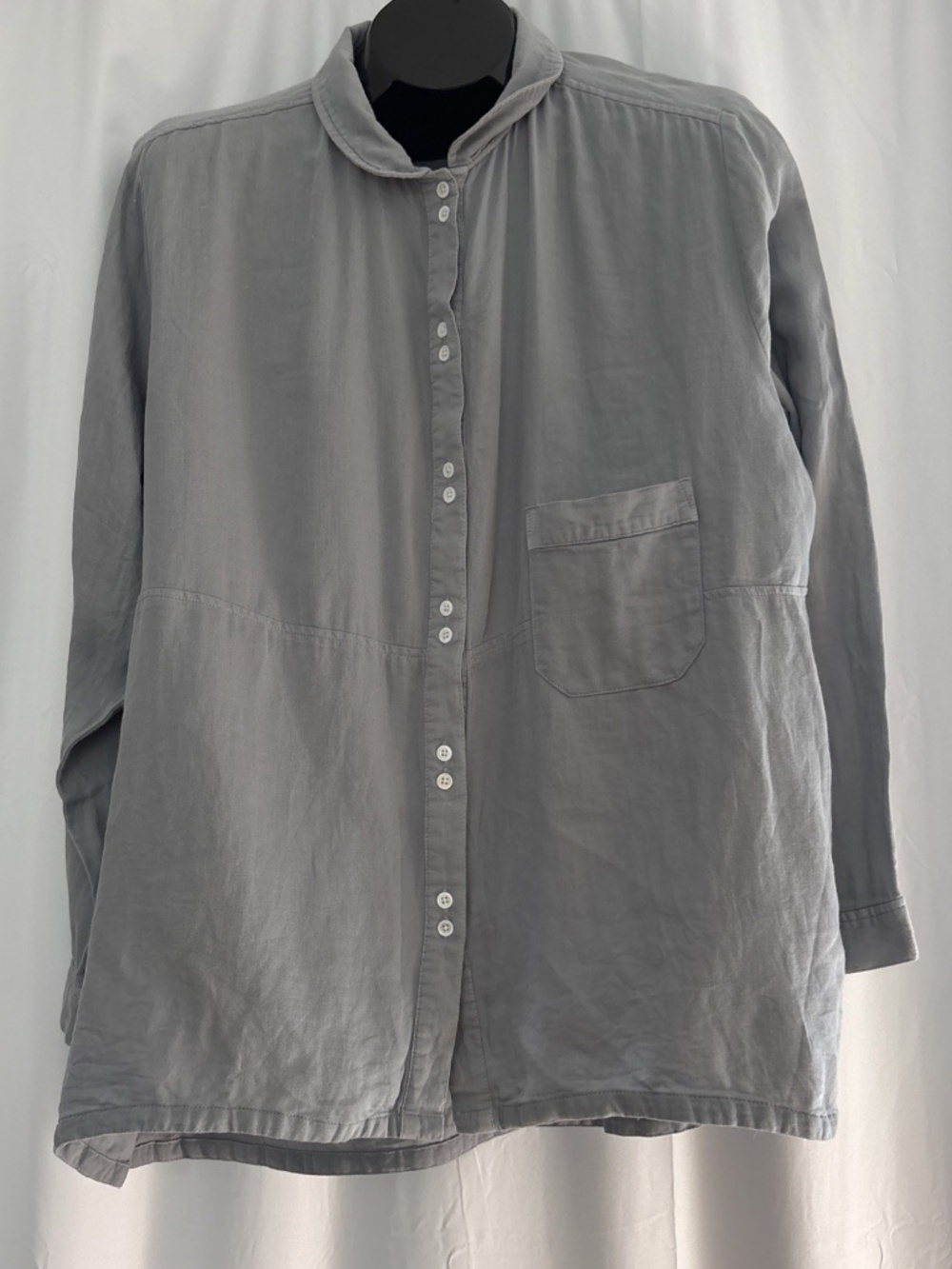 Ladies POETRY US Size 16 Gray Button Down Blouse Top 100% Cotton Pocket